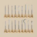 The eighteen wax carver profiles numbered 1 to 18