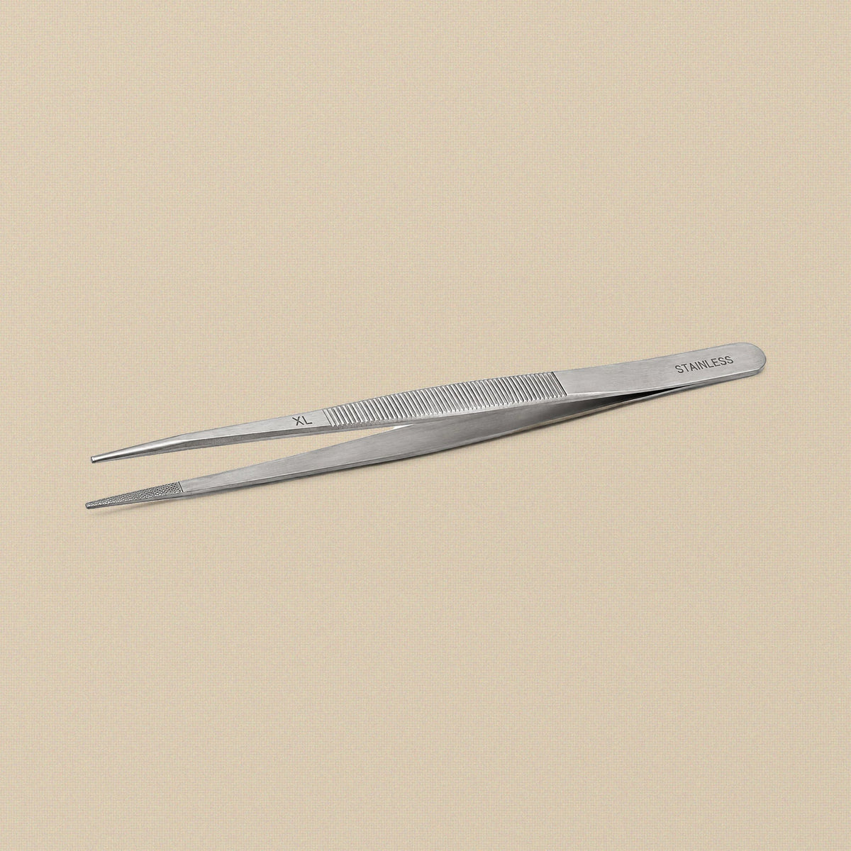 Stainless steel diamond tweezers with serrated XL tips, 160 mm