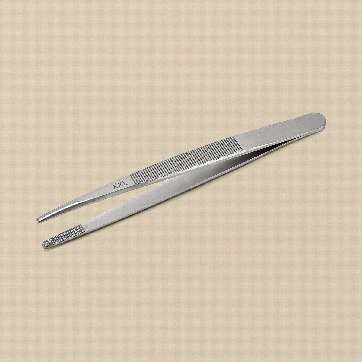 Stainless steel diamond tweezers with serrated XXL tips, 160 mm